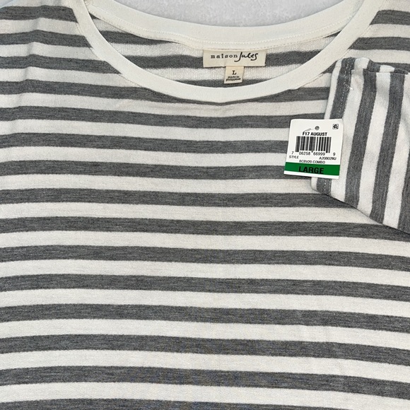 NWT Maison Jules Women’s Knit Shirt w/Bottom Lace & 3/4 Sleeve Size Large - Picture 9 of 10